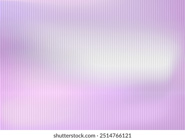 Purple transparent ribbed glass texture. Reeded translucent plastic texture. Striped background pattern overlay. Fluted window close-up. Vector illustration.