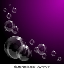 A purple transparent soap bubble background design with room for text