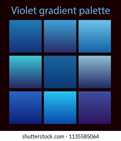 Purple trendy set ultraviolet gradient background violet palette set of vector patterns for design and web concept art