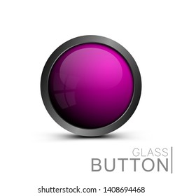 Purple trendy vector button for web interface. Modern round button for use in ui, apps, software and games.