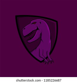 Purple T-Rex mascot for gaming squad