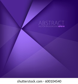 Purple triangle background overlap paper layer with space for text and message design , vector