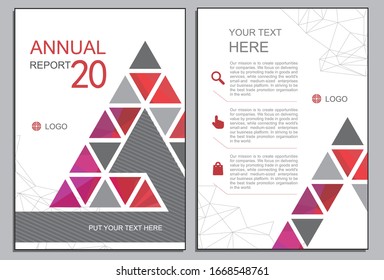 Purple triangle brochure template design