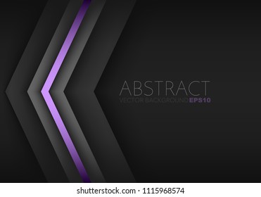 Purple triangle geometric vector background overlap layer on black space for background design