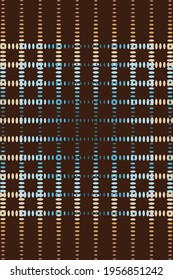 Purple Triangle Halftone Vector Brown Background. Gradient Square Trendy Texture. Composition Round Template. Blue Circle Artistic Layout.