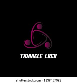 purple triangle minded logo company, vector symbol helps like-minded professionals find each other based on matching common skills , interests, and needs. This logo can use for software or application