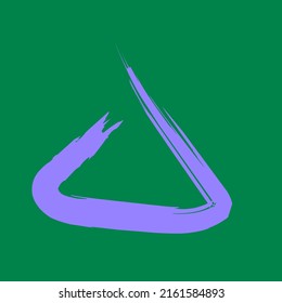 purple triangle on a green base 