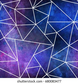 Purple triangle seamless pattern with grunge effect