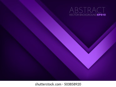 Purple triangle vector background arrow angle paper layer overlap on dark space for text and message artwork background design