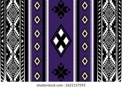 Patrón tribal púrpura con motivos de diamante central y triángulo.