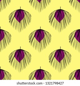 Purple tropical leaves pattern.