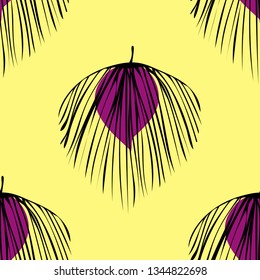 Purple tropical leaves pattern.