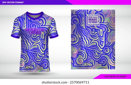 Purple T-shirt design with pattern for casual wear