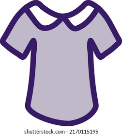 Purple Tshirt, Illustration, Vector On A White Background.