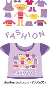 Purple T-shirt for a young child. Shows the girl in front