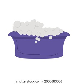 icono de la bañera morada y el baño de espuma