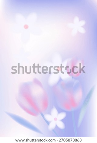 Purple tulip and daisy background for March 8