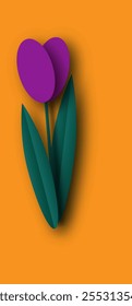 purple tulip flower vector illustration