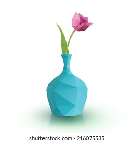 Purple tulip low  polygonal style