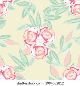 Purple Tulip Marker Vector Seamless Pattern. Rose Valentine Illustration. Pink Summer Drawn Design. Blossom Pretty Template.