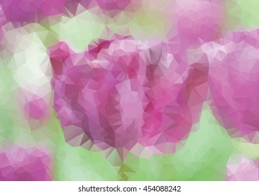 Purple tulips background in triangle style 