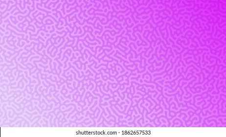 Purple Turing reaction gradient background. Abstract diffusion pattern with chaotic shapes. Vector illustration.