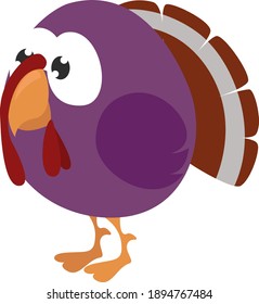 Purple turkey, illustration, vector on white background