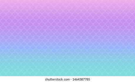 Purple turquoise magic gradient vector background. Kawaii nacre mermaid. Iridescent princess's tail. Holographic print. Blue green and magenta pink smooth transition. Squama texture. Scales of fish 