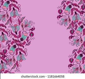Purple - turquoise vector floral background
