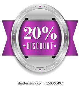 Purple twenty percent discount button
