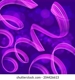 Purple twisted ribbons vector abstract background