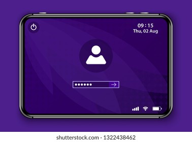 purple ui display device screen. vector illustration