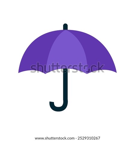 Purple umbrella. Flat vector illustration.