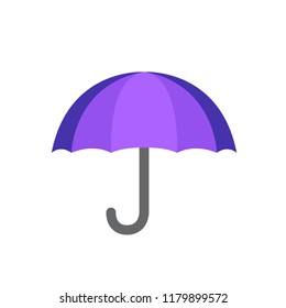Purple umbrella icon emoji vector