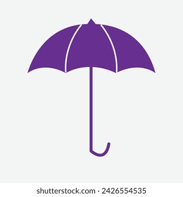 Purple umbrella icon vector flat design. Vector illustration. Eps file 315.