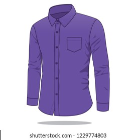 Purple Uniform Shirt Template Long Sleeve Stock Vector (Royalty Free ...