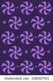 Flores únicas púrpuras papel tapiz vectorial plano. Cute morado de flores únicas cartografía de papel de pared vectorial para diseño gráfico, ilustración y elemento decorativo