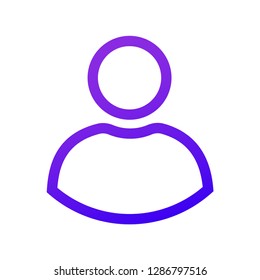 Purple user icon. Thin line. Profile icon.