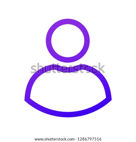 Purple user icon. Thin line. Profile icon.