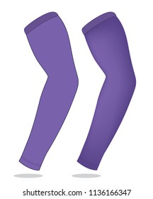 Purple UV Protection Arm Sleeve Vector for Template