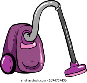 Purple vacuum, illustration, vector on white background
