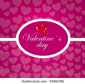 Purple valentines day background with hearts, vector illustration
