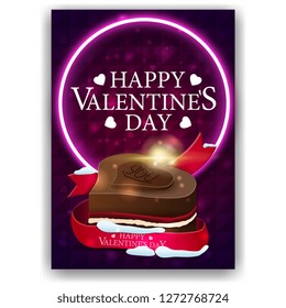 Purple Valentine's Day cover with chocolate candy
