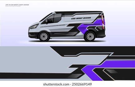 Purple Van wrap livery design vector file eps 10 ready print printable file below