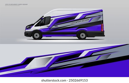 Purple Van wrap livery design vector file eps 10 ready print printable file below