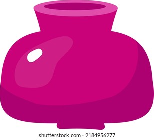 Purple vase semi flat color vector object. Accessory for home decor. Full sized item on white. Ceramic container simple cartoon style illustration for web graphic design and animation
