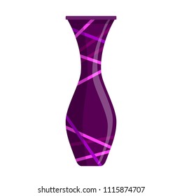 Purple Vase vector isolated on white background. Modern vase for flowers. Vector Illustration