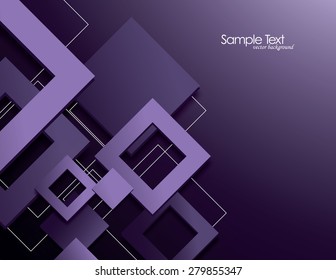 Purple Vector Background with 3D Squares.