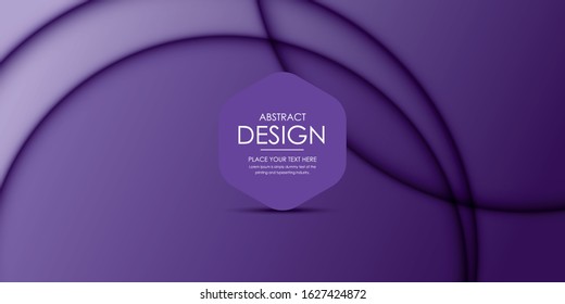 Purple vector background with circle and curve line element overlap layer
