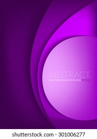 Purple vector background with circle and curve line element overlap layer paper for text and message artwork design